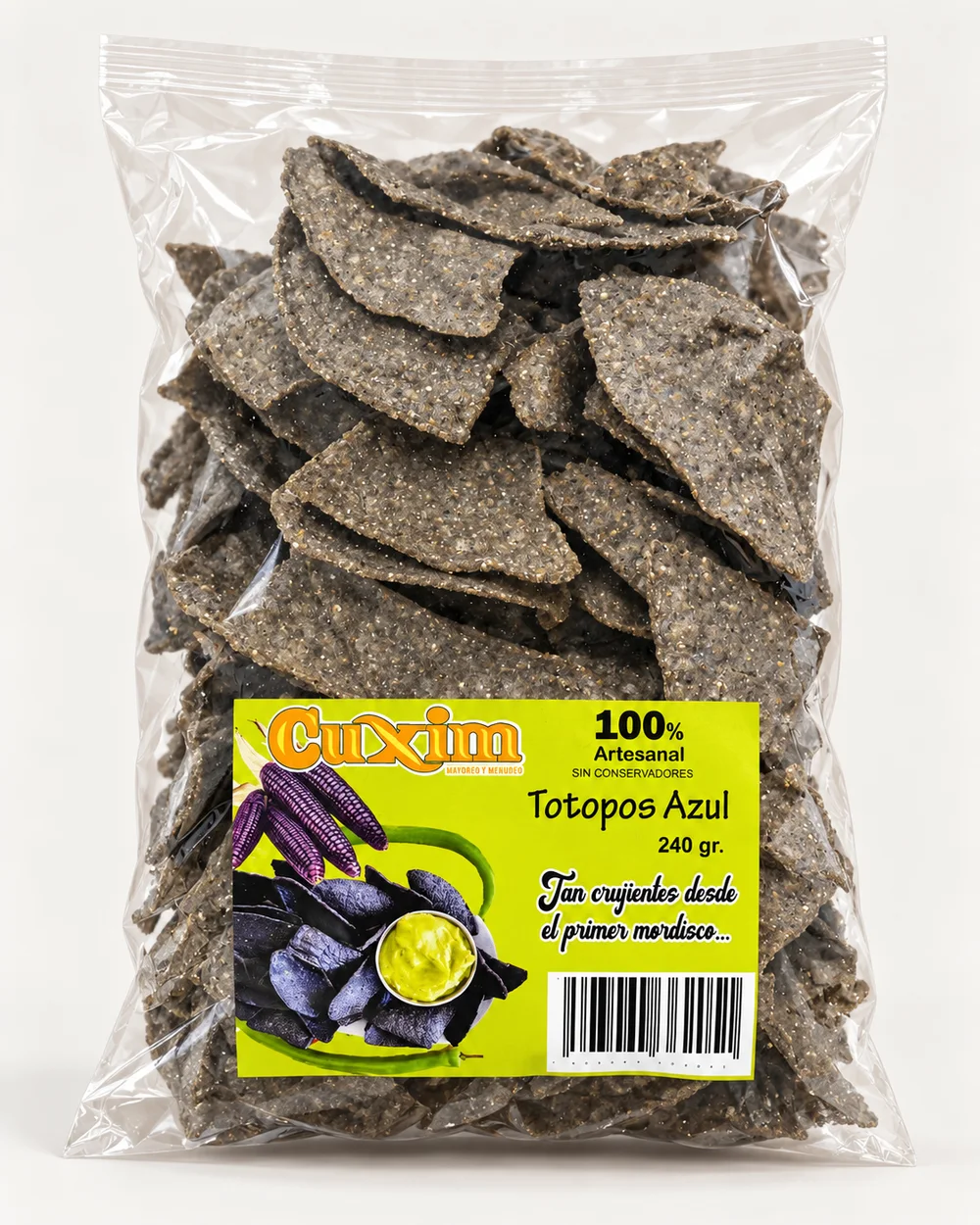 Totopos de Harina Azul 240 g